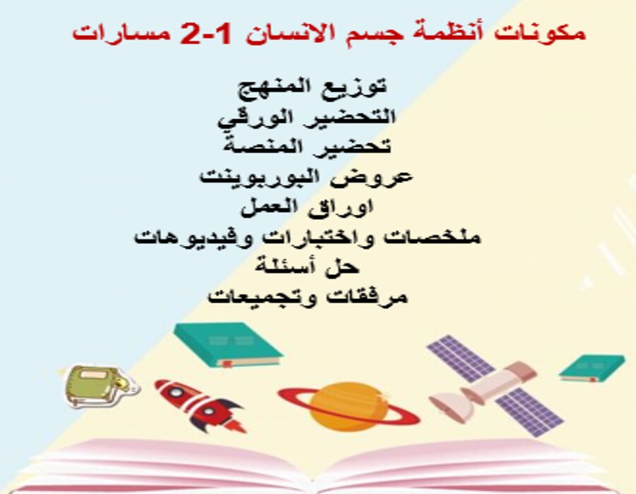حل أسئلة أنظمة جسم الانسان 1-2 مسارات حل أسئلة أنظمة جسم الانسان 1-2 مسارات