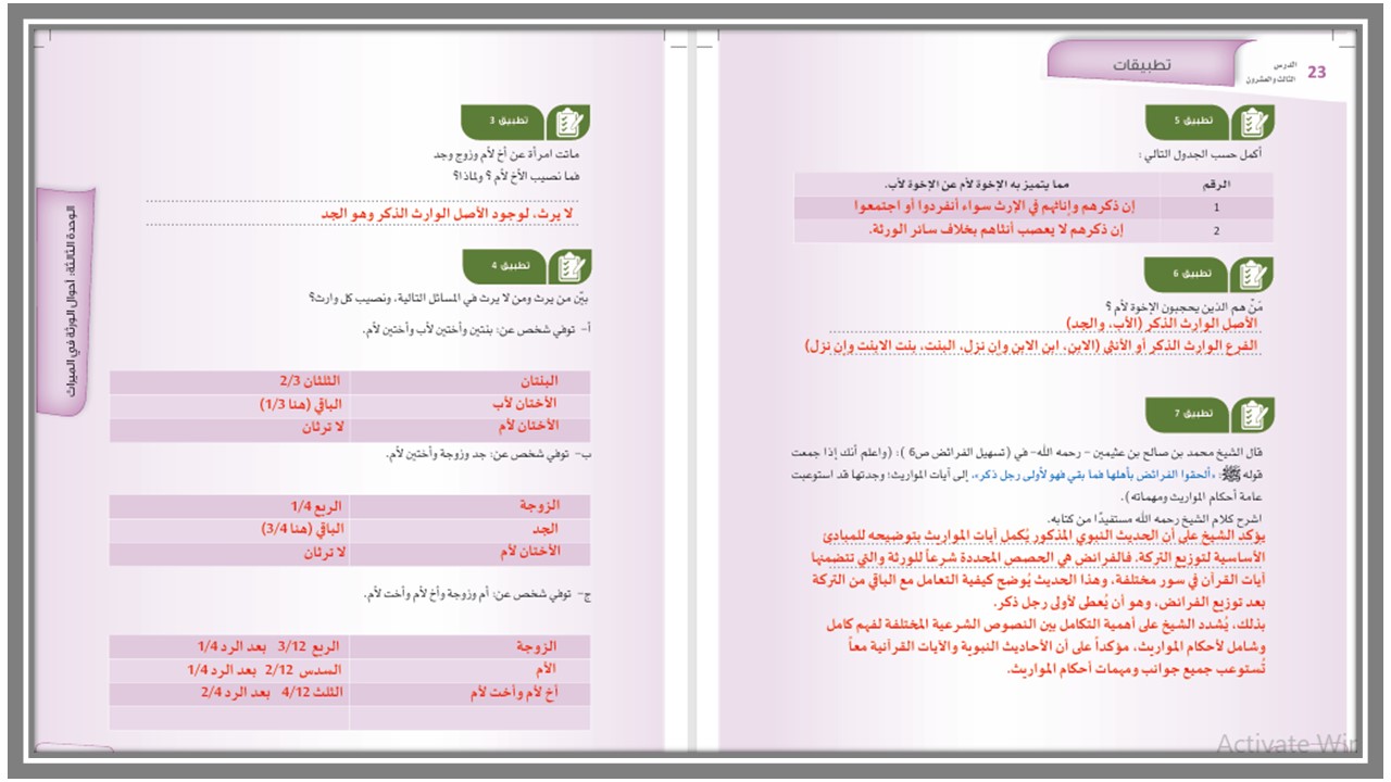 حل أسئلة الفرائض مسارات حل أسئلة الفرائض مسارات