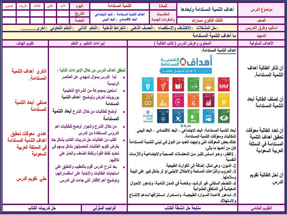 حل أسئلة تنمية مستدامة ثالث ثانوي حل أسئلة تنمية مستدامة ثالث ثانوي