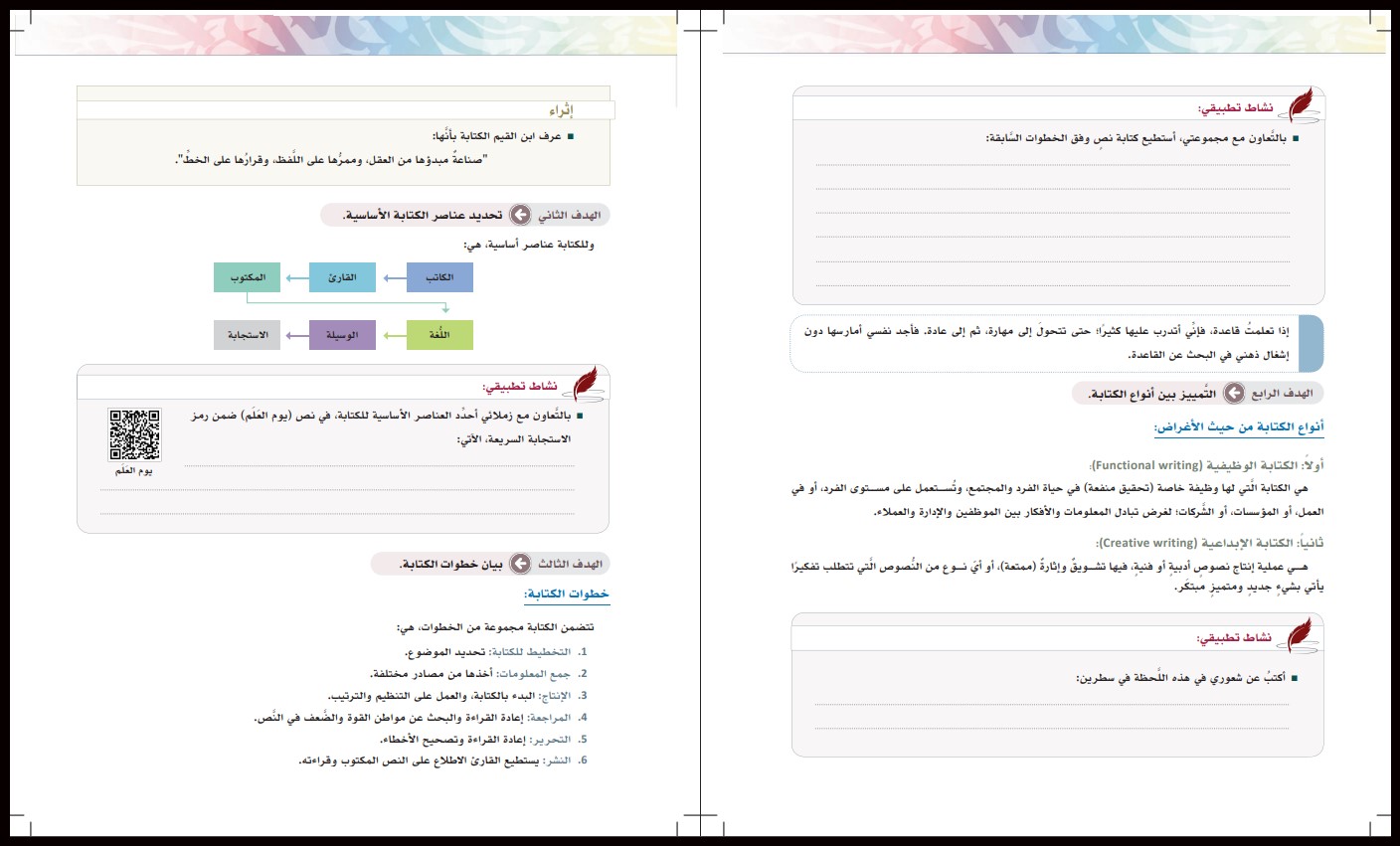 كتاب مادة كتابة وظيفية وابداعية ثالث ثانوي الفصل الأول كتاب مادة كتابة وظيفية وابداعية ثالث ثانوي الفصل الأول