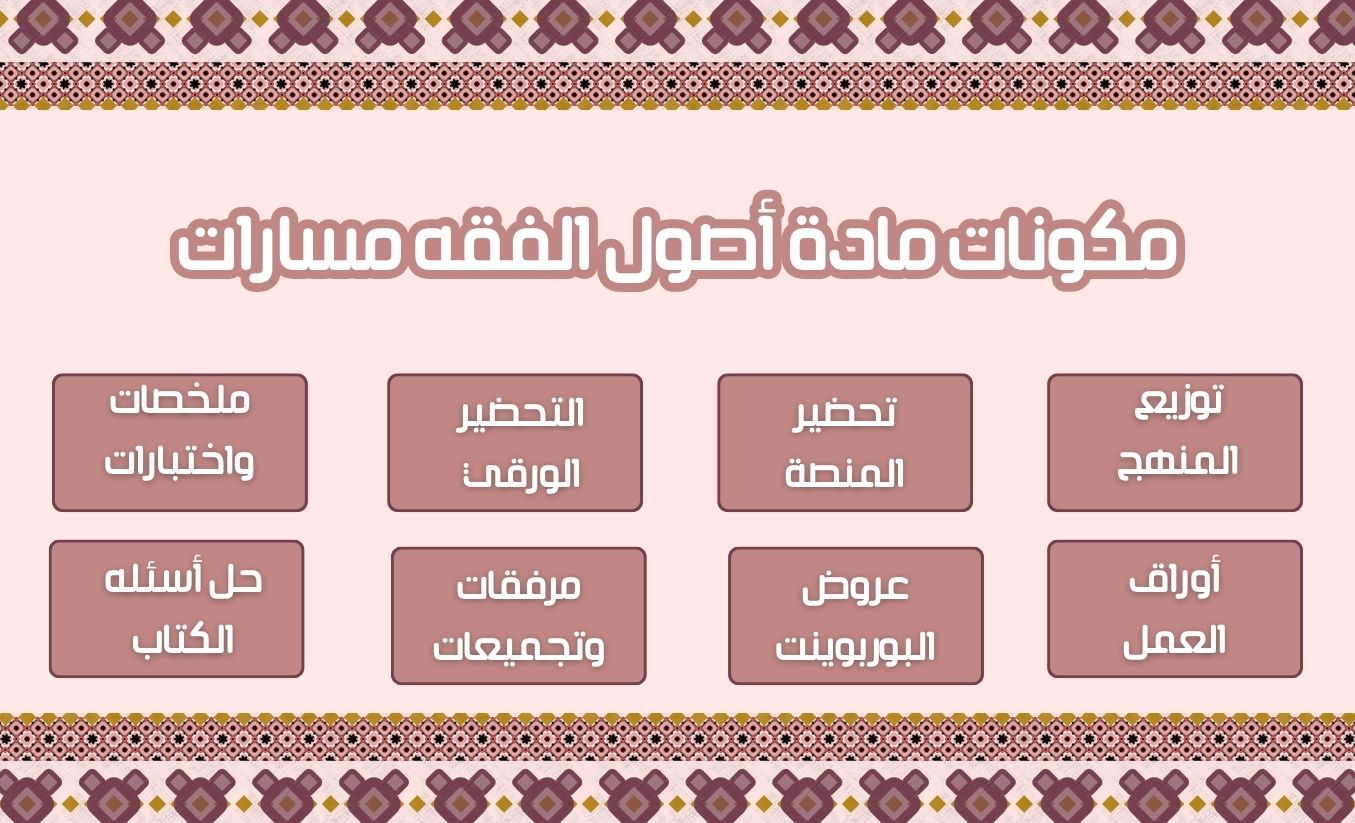 توزيع المنهج أصول الفقه مسارات توزيع المنهج أصول الفقه مسارات