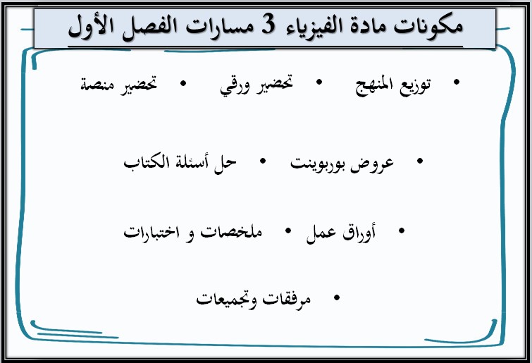 ملخصات الفيزياء 3 مسارات الفصل الأول ملخصات الفيزياء 3 مسارات الفصل الأول