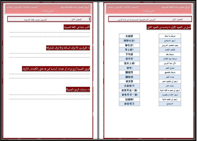 ملخصات اللغة الصينية مسارات ملخصات اللغة الصينية مسارات