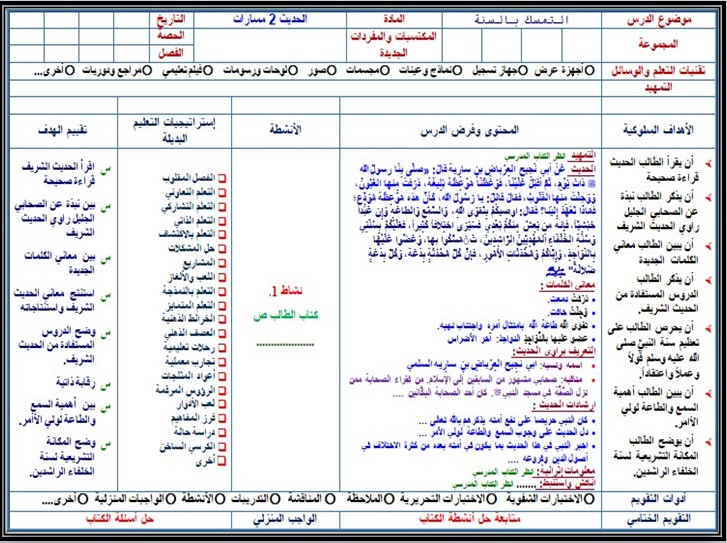 تحضير الحديث 2 مسارات الفصل الأول تحضير الحديث 2 مسارات الفصل الأول