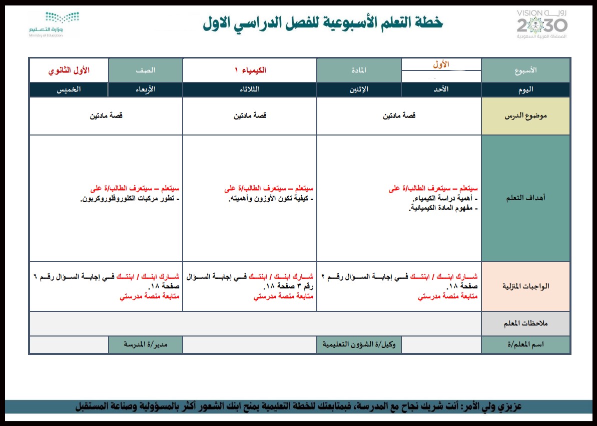 بوربوينت مادة كيمياء 1 مسارات الفصل الأول بوربوينت مادة كيمياء 1 مسارات الفصل الأول