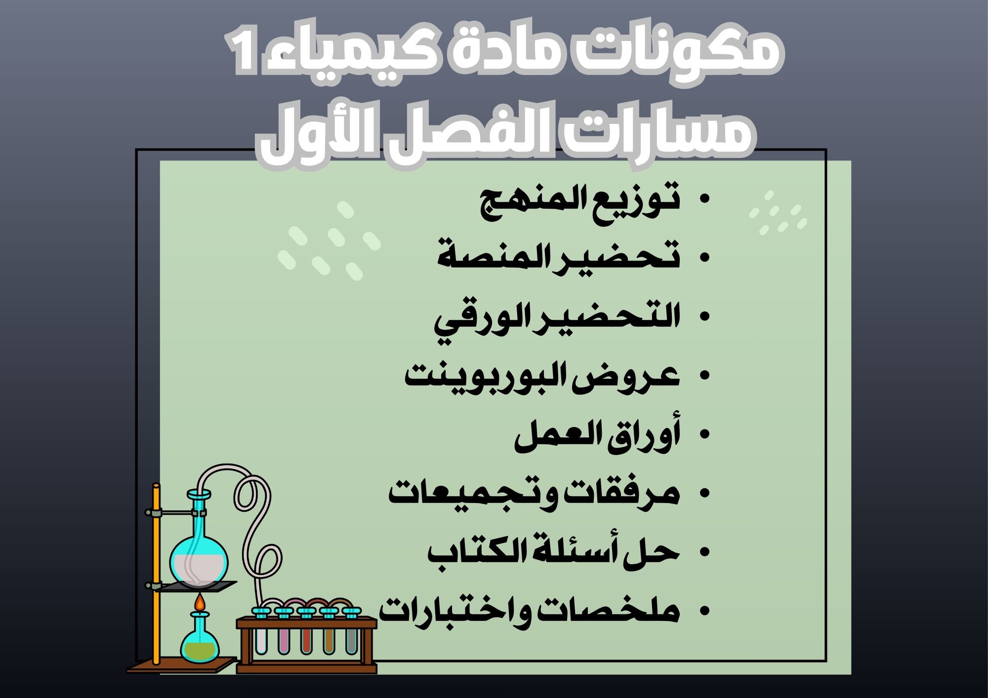 بوربوينت مادة كيمياء 1 مسارات الفصل الأول بوربوينت مادة كيمياء 1 مسارات الفصل الأول