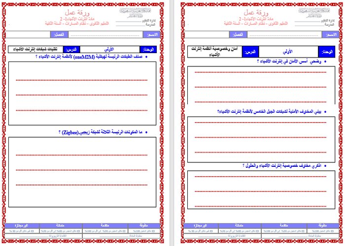 بوربوينت انترنت الاشياء 1-2 مسارات الفصل الثالث بوربوينت انترنت الاشياء 1-2 مسارات الفصل الثالث