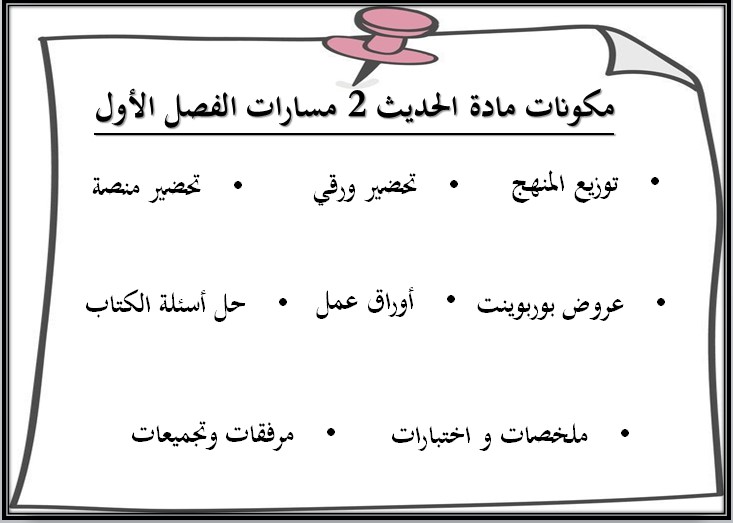 تحضير منصة مدرستي لمادة الحديث 2 مسارات الفصل الأول تحضير منصة مدرستي لمادة الحديث 2 مسارات الفصل الأول