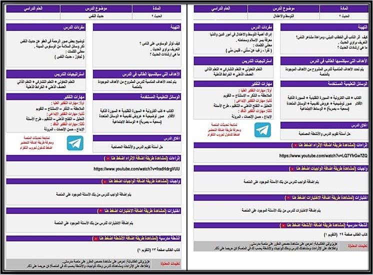 تحضير منصة مدرستي لمادة الحديث 2 مسارات الفصل الأول تحضير منصة مدرستي لمادة الحديث 2 مسارات الفصل الأول