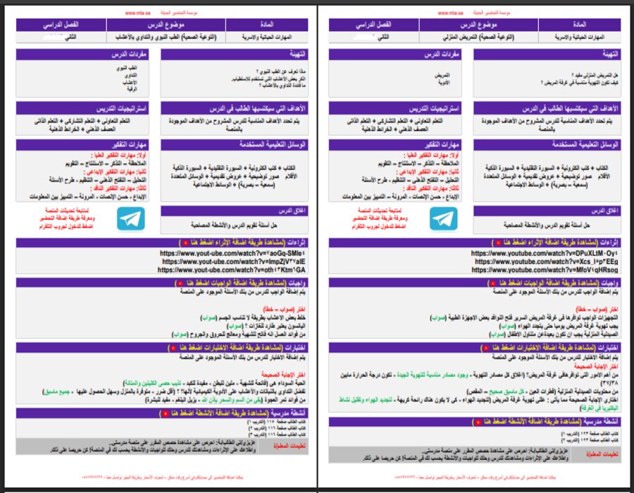 خطة التعلم الأسبوعية للمهارات الحياتية والأسرية ثالث متوسط الترم الثاني خطة التعلم الأسبوعية للمهارات الحياتية والأسرية ثالث متوسط الترم الثاني