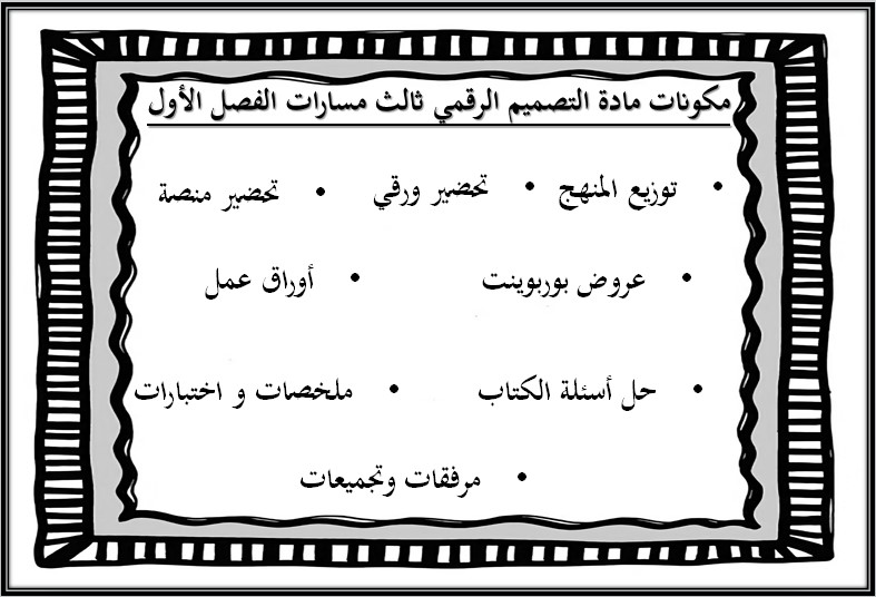 خطة التعلم الأسبوعية التصميم الرقمي ثالث ثانوي مسارات الترم الأول خطة التعلم الأسبوعية التصميم الرقمي ثالث ثانوي مسارات الترم الأول