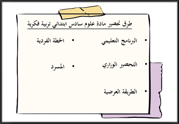 خطة التعلم الأسبوعية مادة العلوم سادس ابتدائي التربية الفكرية خطة التعلم الأسبوعية مادة العلوم سادس ابتدائي التربية الفكرية