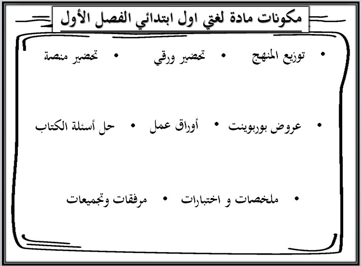 بوربوينت مادة لغتي أول ابتدائي فصل أول بوربوينت مادة لغتي أول ابتدائي فصل أول