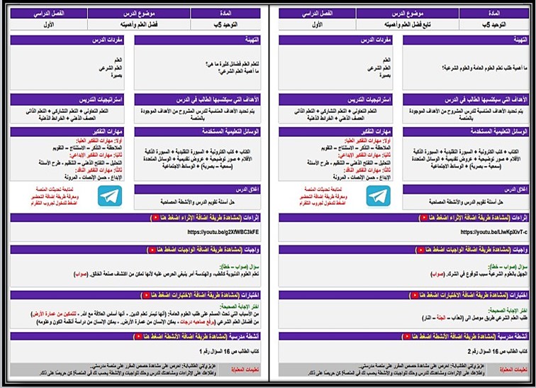تحضير منصة مدرستي الدراسات الاسلامية الصف الخامس الابتدائي الفصل الأول تحضير منصة مدرستي الدراسات الاسلامية الصف الخامس الابتدائي الفصل الأول