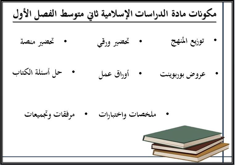 حل كتاب الدراسات الإسلامية ثاني متوسط الفصل الدراسي الأول حل كتاب الدراسات الإسلامية ثاني متوسط الفصل الدراسي الأول