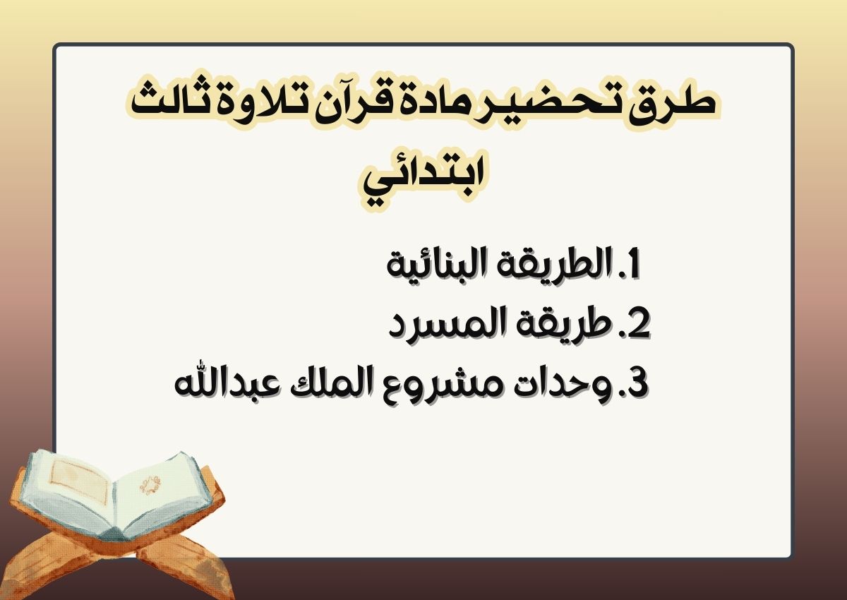 الفهم القرائي قرآن تلاوة ثالث ابتدائي الفهم القرائي قرآن تلاوة ثالث ابتدائي