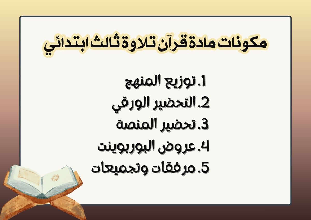 الفهم القرائي قرآن تلاوة ثالث ابتدائي الفهم القرائي قرآن تلاوة ثالث ابتدائي