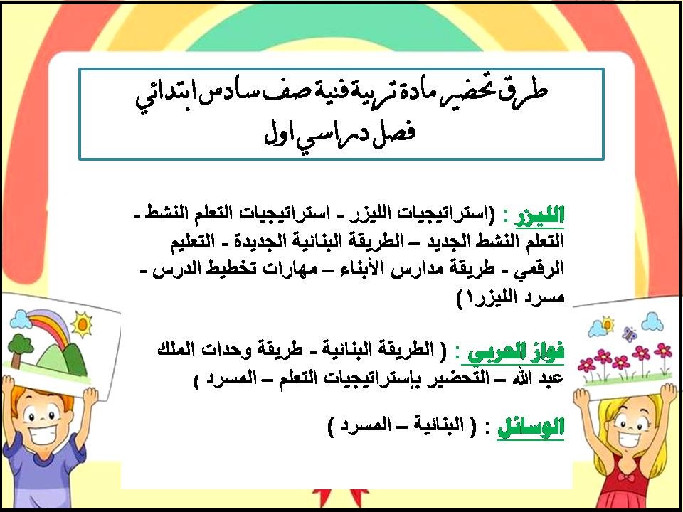 حل اسئلة تربية فنية صف سادس ابتدائي فصل دراسي اول حل اسئلة تربية فنية صف سادس ابتدائي فصل دراسي اول