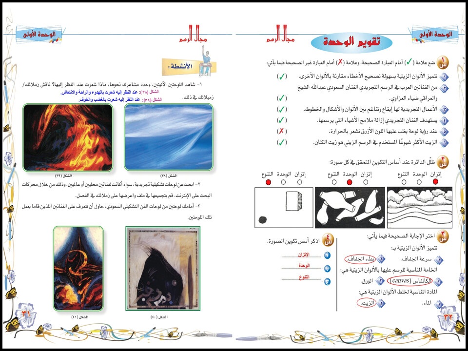 حل اسئلة تربية فنية صف سادس ابتدائي فصل دراسي اول حل اسئلة تربية فنية صف سادس ابتدائي فصل دراسي اول