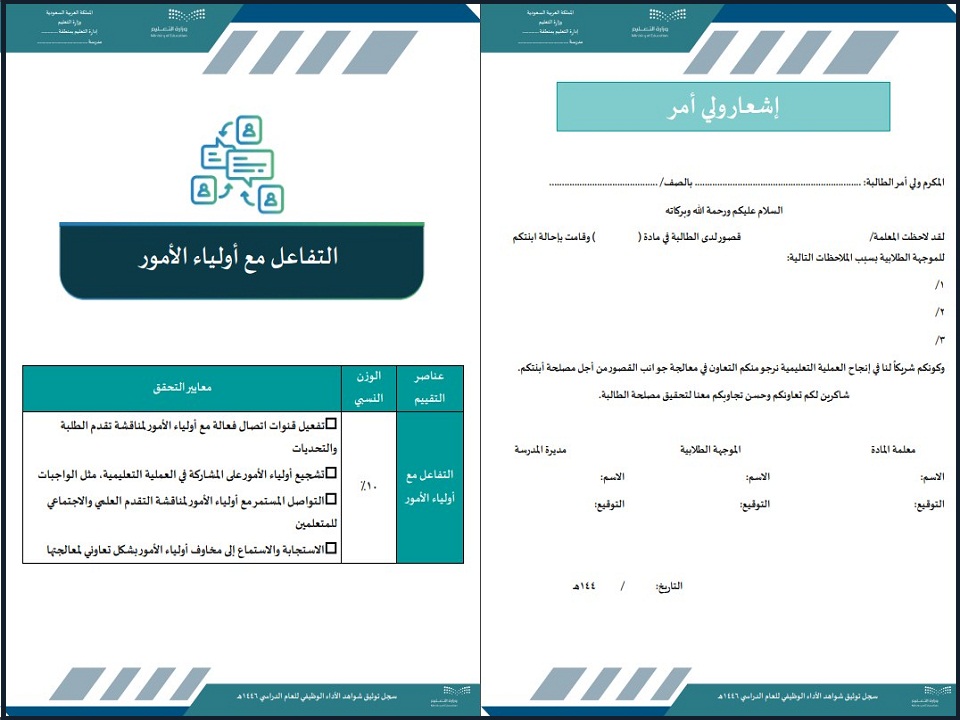 شواهد الأداء الوظيفي للمعلمة PDF شواهد الأداء الوظيفي للمعلمة PDF