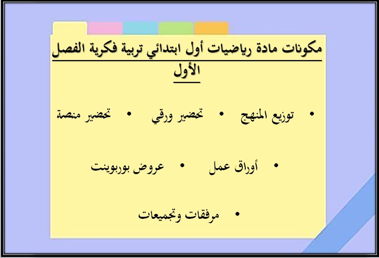 تحضير منصة مدرستي الرياضيات الصف الاول الابتدائي التربية الفكرية الفصل الأول تحضير منصة مدرستي الرياضيات الصف الاول الابتدائي التربية الفكرية الفصل الأول