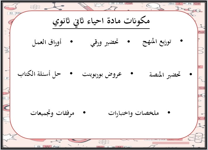 نماذج اختبار احياء ثانى ثانوى الفصل الأول