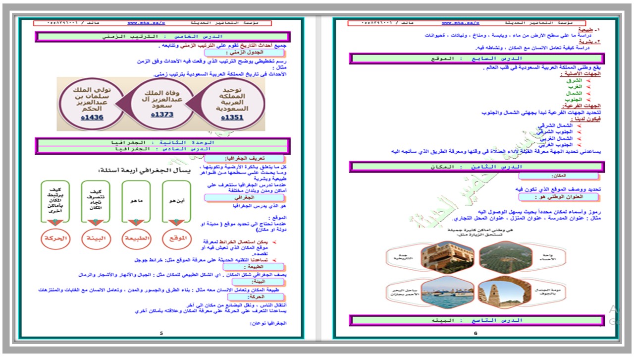 توزيع الإجتماعيات الصف الرابع الإبتدائي الفصل الدراسي الاول