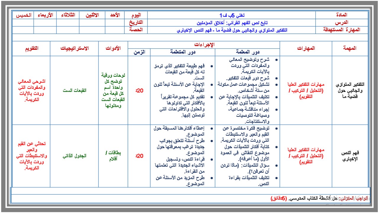 توزيع لغتي الصف الخامس الابتدائي الفصل الدراسي الاول
