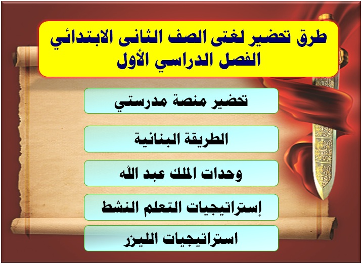 طرق تحضير لغتى الصف الثانى الابتدائي الفصل الدراسي الأول