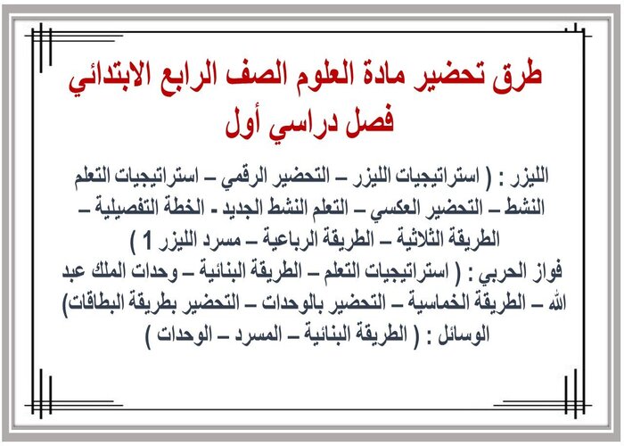عروض بوربوينت درس الطريقة العلمية مادة العلوم الصف الرابع الابتدائي فصل دراسي أول 