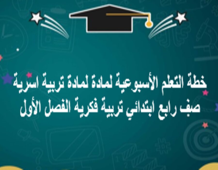 تحضير تربية فكرية لمادة تربية اسرية صف رابع ابتدائي الفصل الأول