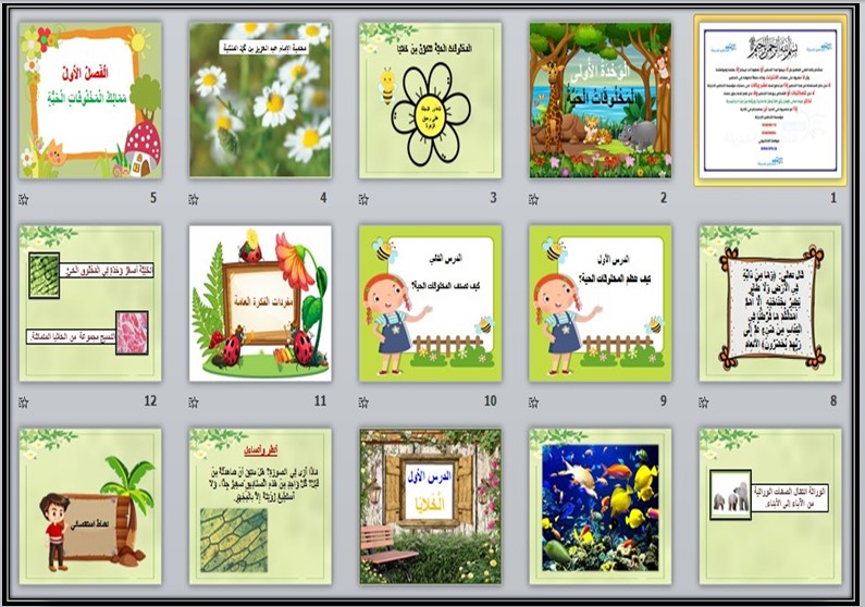 عروض باور بوينت مادة العلوم للصف الرابع الابتدائي الفصل الدراسي الاول