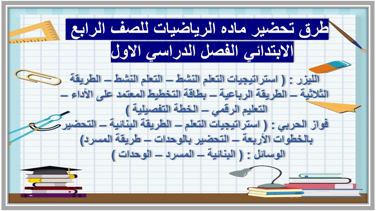 مهارات ماده الرياضيات للصف الرابع الابتدائي الفصل الدراسي الاول 