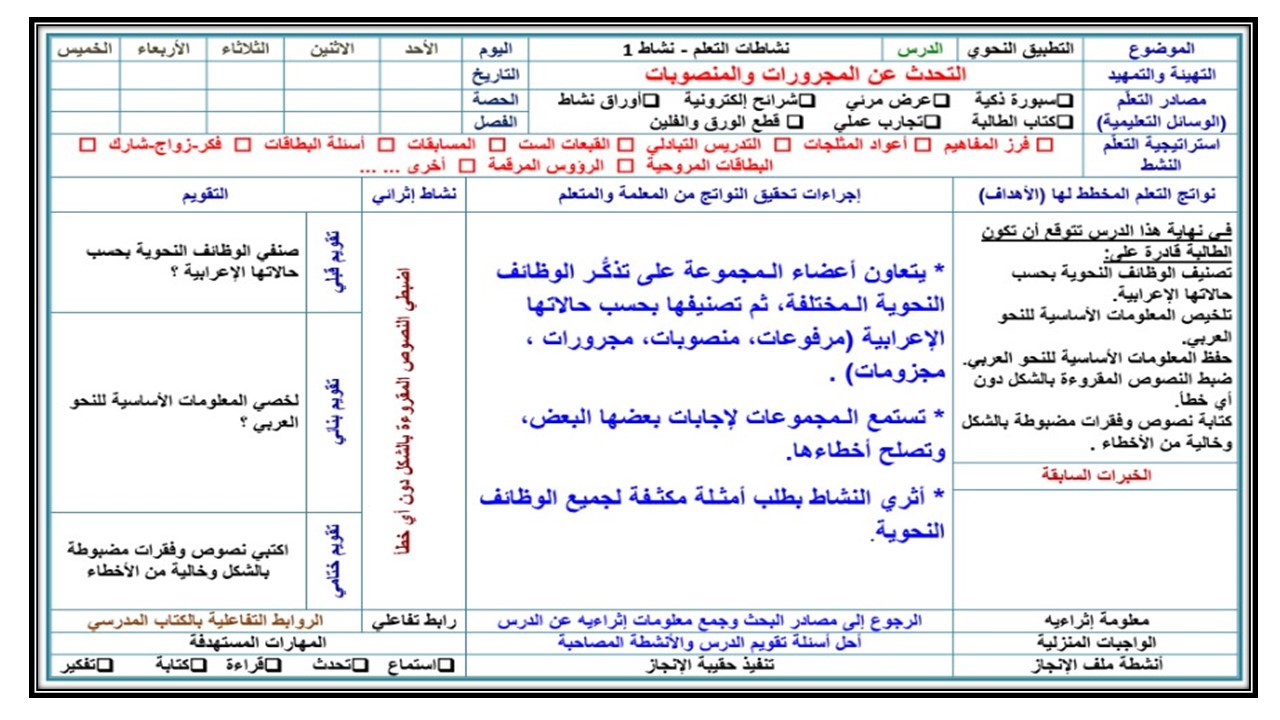 ورق عمل مادة الكفايات اللغوية 2 مسارات