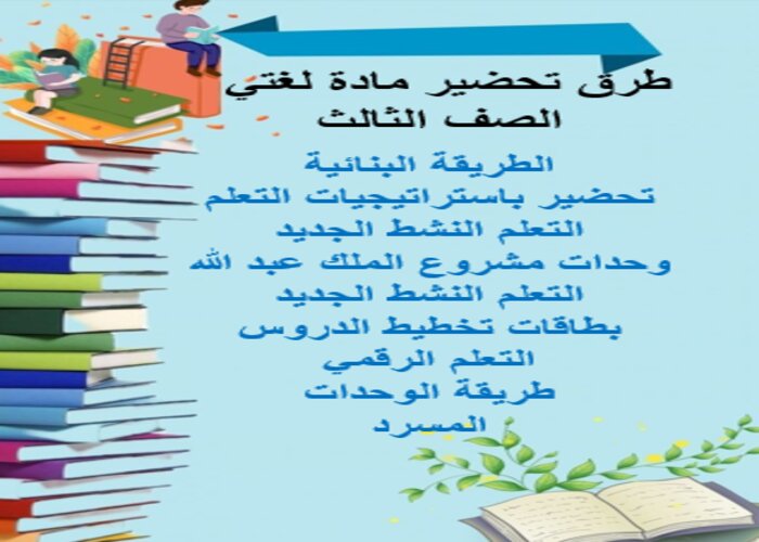 تحضير مادة لغتي درس عام دراسي جديد الصف الثالث الابتدائي فصل دراسي أول العام الدراسي  
