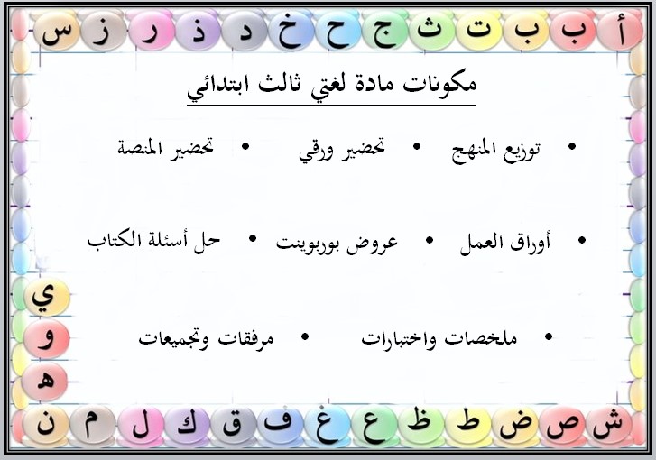 حل أسئلة مادة لغتي الصف الثالث الابتدائي فصل دراسي أول