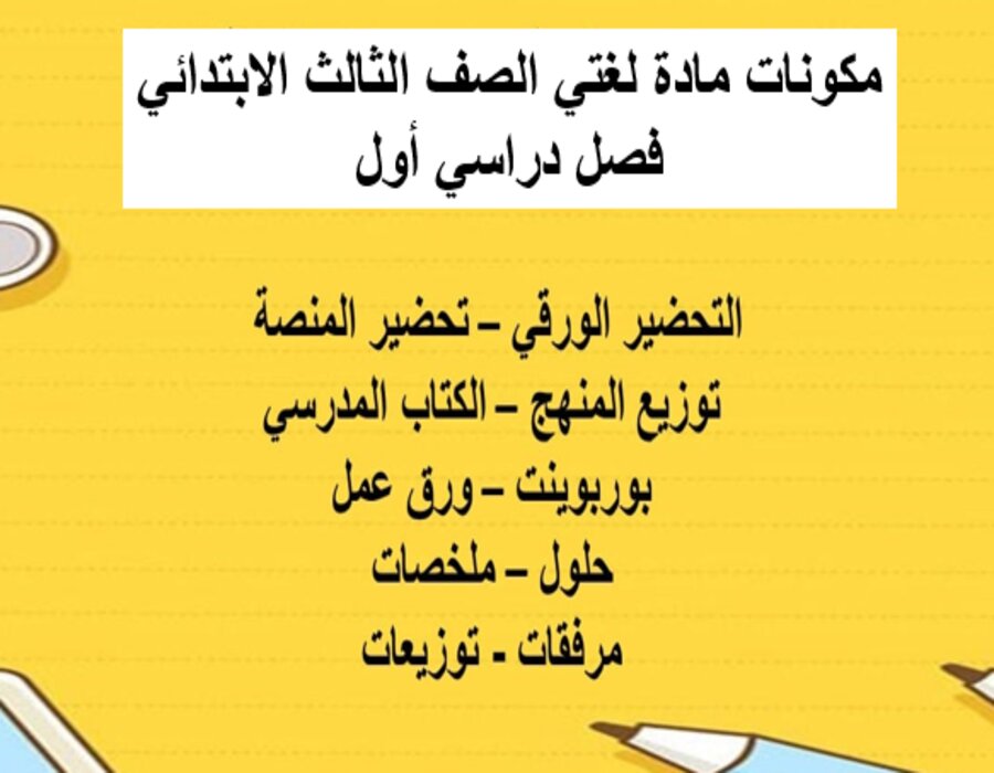 عروض بوربوينت مادة لغتي الصف الثالث الابتدائي فصل دراسي أول
