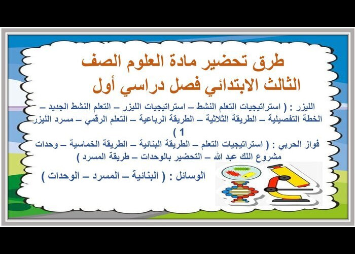 تحضير عين درس الطريقة العلمية مادة العلوم الصف الثالث الابتدائي فصل دراسي أول 