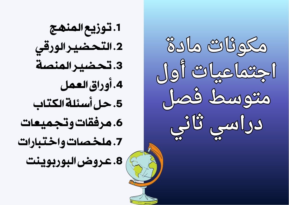 أوراق عمل مادة اجتماعيات أول متوسط فصل دراسي ثاني