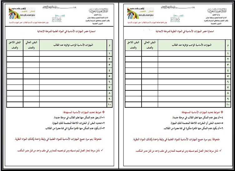 مهارات مادة تربية بدنية للصف الرابع الابتدائي الفصل الدراسي الثاني