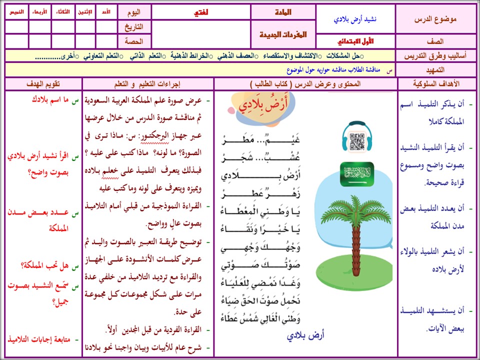 مهارات مادة لغتي للصف الاول الابتدائي الفصل الدراسي الثانى