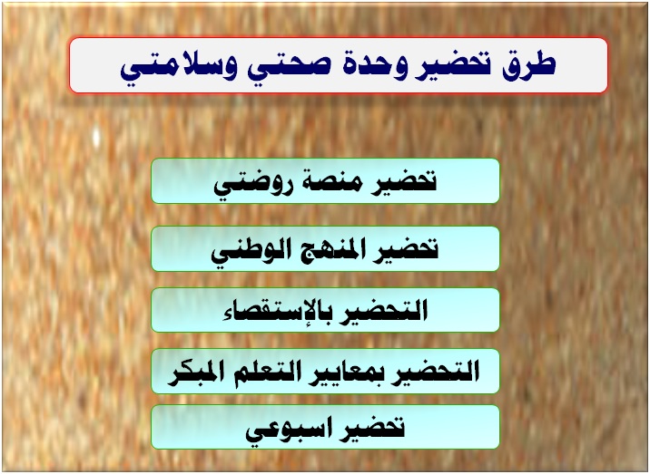 طرق تحضير وحدة صحتي وسلامتي