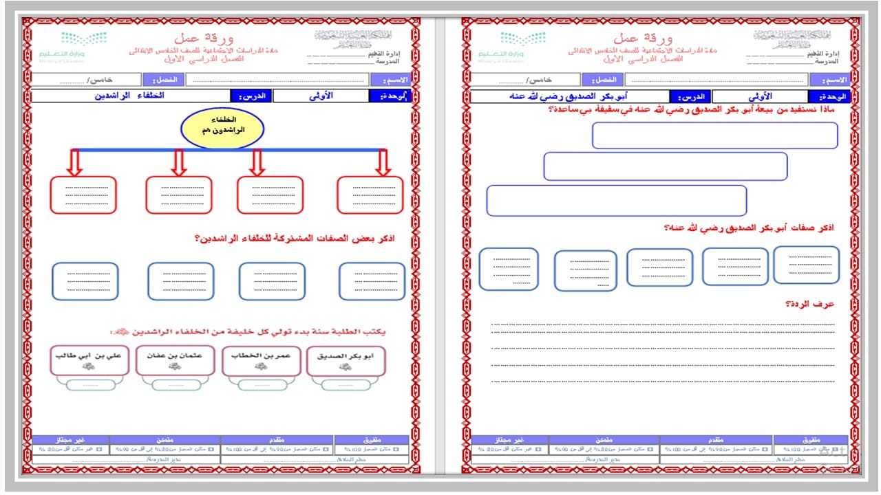 حل اسئلة الإجتماعيات للصف الخامس الابتدائي الفصل الدراسى الاول 