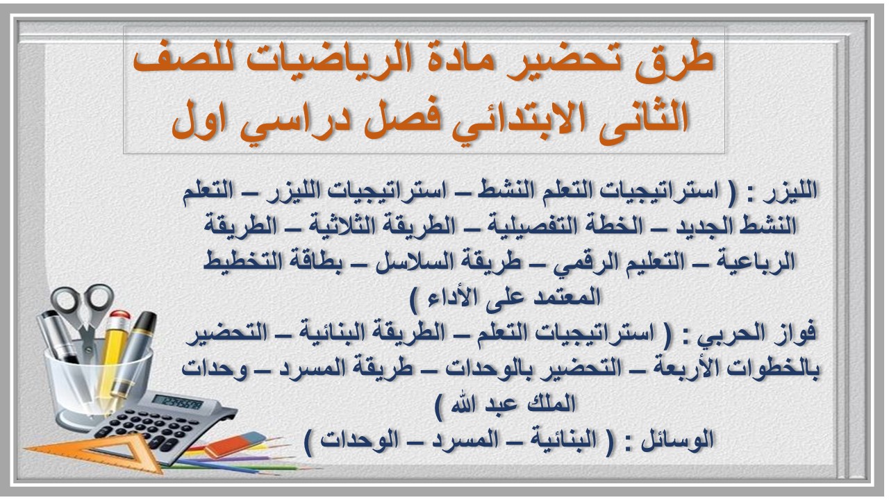 حل اسئلة مادة الرياضيات للصف الثانى الابتدائي فصل دراسي اول 