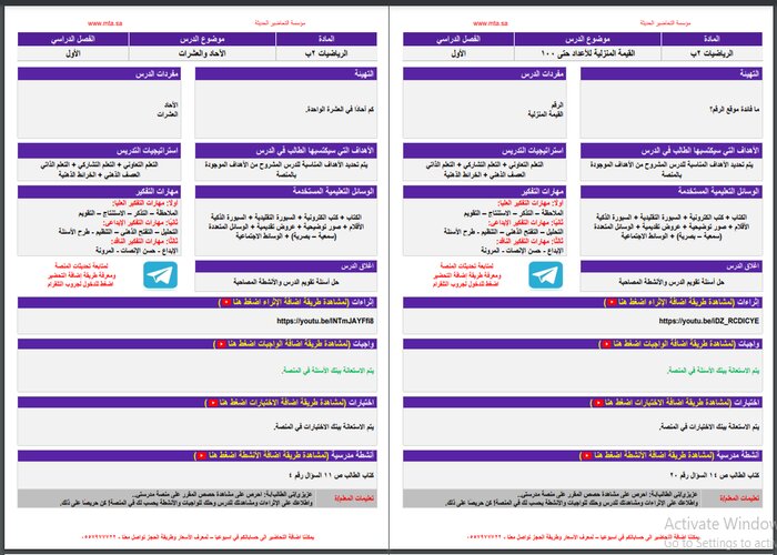 مهارات التفكير مادة الرياضيات للصف الثانى الابتدائي فصل دراسي اول