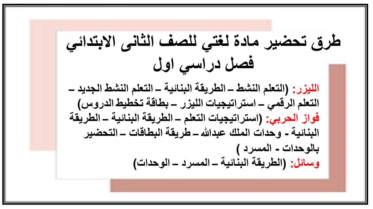 ورق عمل مادة لغتي للصف الثانى الابتدائي فصل دراسي اول