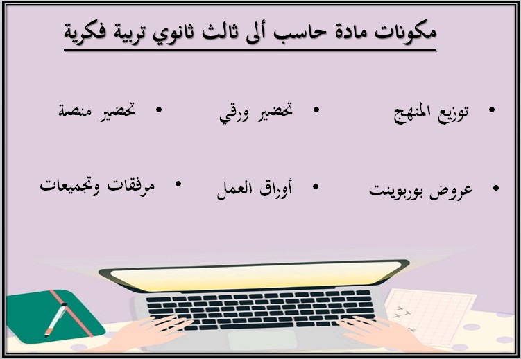 أوراق عمل التربية الفكرية مادة الحاسب الآلي الصف الثالث الثانوي الفصل الدراسى الأول