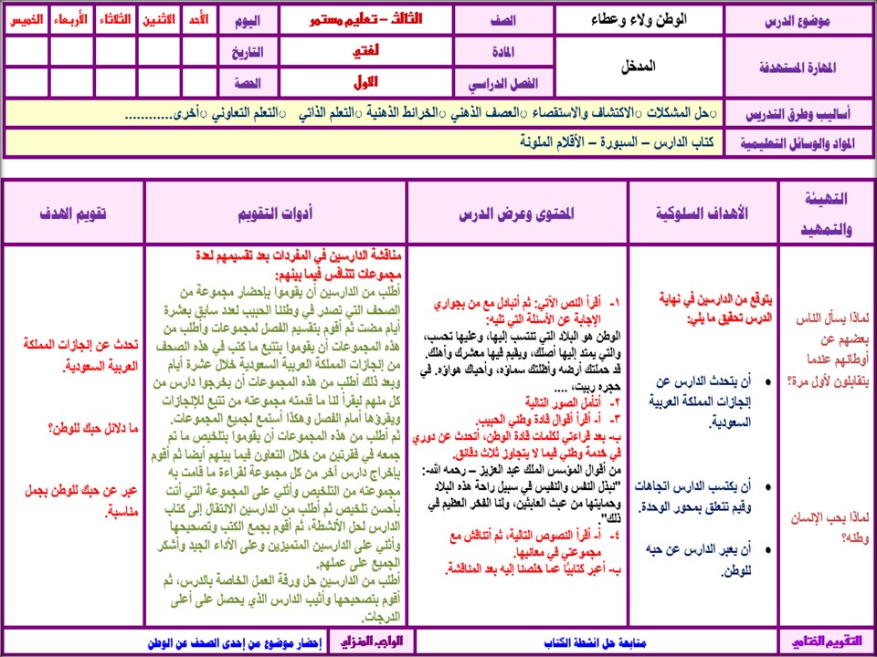 بوربوينت مادة لغتي ثالث كبيرات الفصل الدراسي الأول