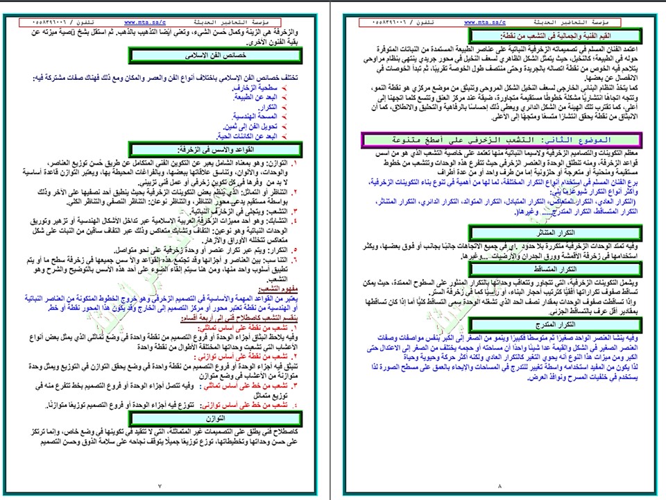 أوراق عمل درس التشعب الزخرفي من نقطة مادة تربية فنية للصف السادس الابتدائي الفصل الدراسي الأول