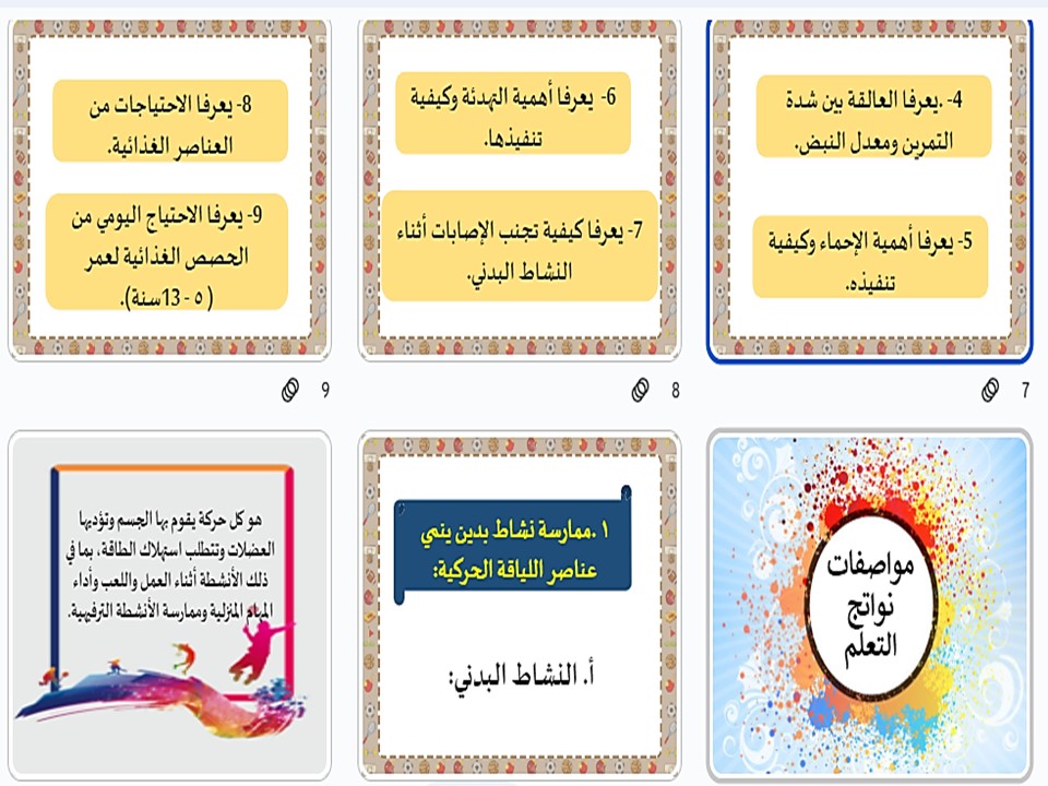 تحضير درس العلاقة بين شدة التمرين ومعدل النبض مادة تربية بدنية للصف السادس الابتدائي